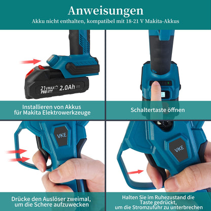 VKE Akku Ast- & Gartenschere 40mm kabellos – ohne Akku