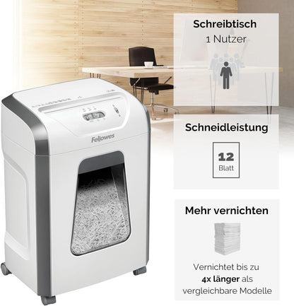 Fellowes Powershred FS-12C Aktenvernichter Partikelschnitt Weiss