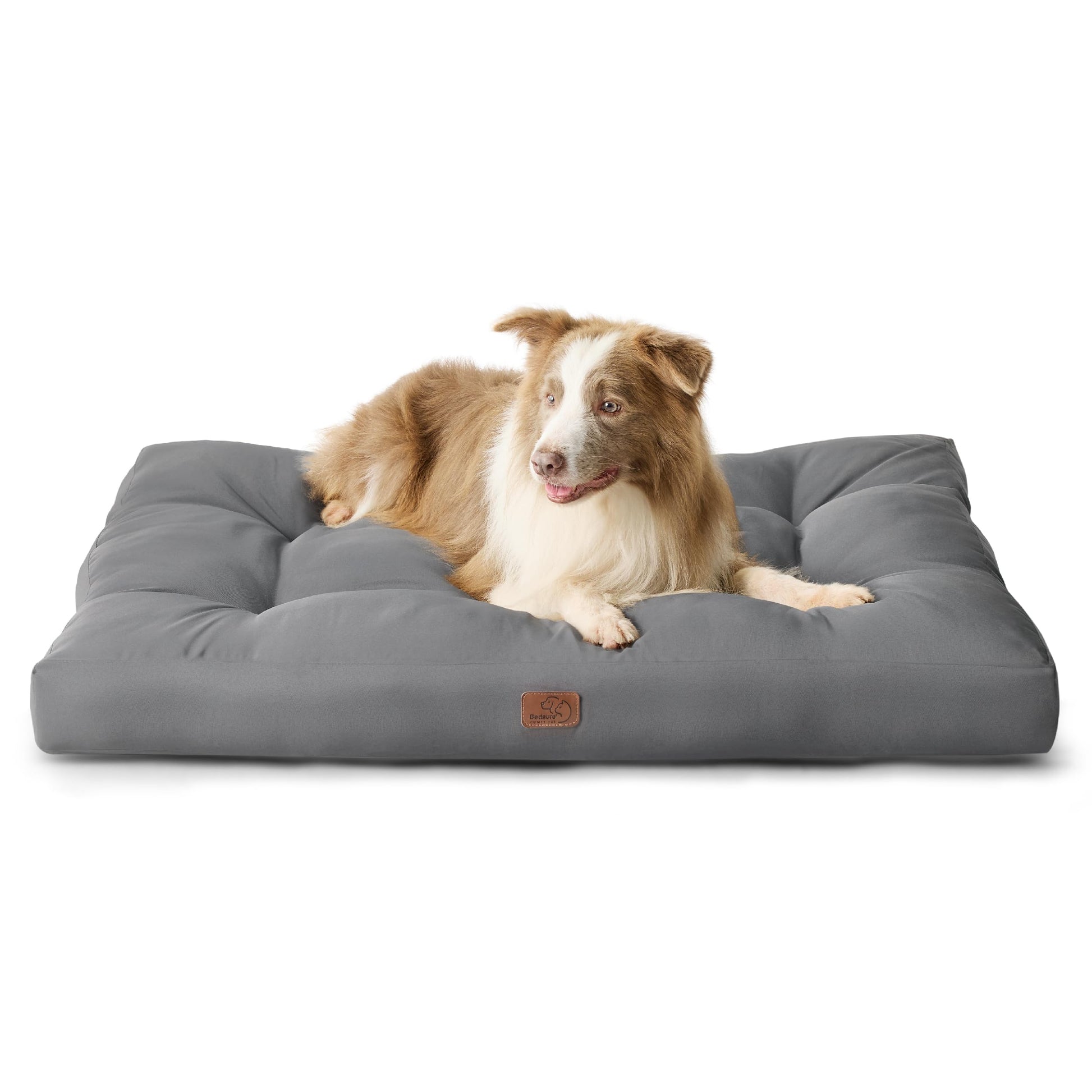BEDSURE Hundekissen XL waschbar, Hundebett 111 x 89 cm grau – gepolsterte Hundematte mit getufteter Oberfläche
