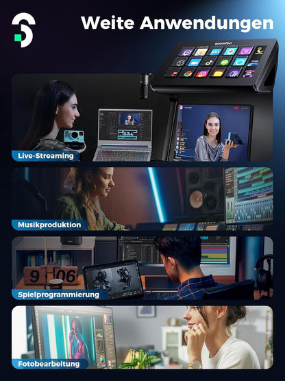 SOOMFON Stream Controller Deck – 15 anpassbare Makrotasten