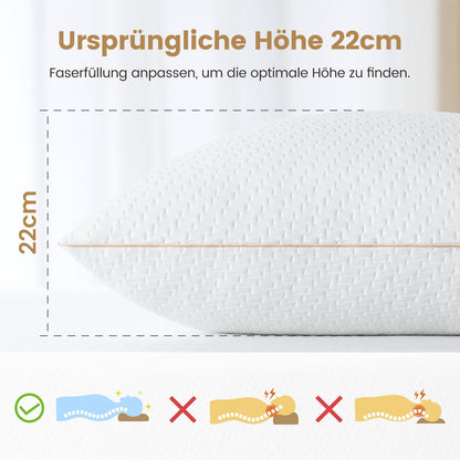 BedStory Kopfkissen 80x80 2er Set Bambus Mikrofaser