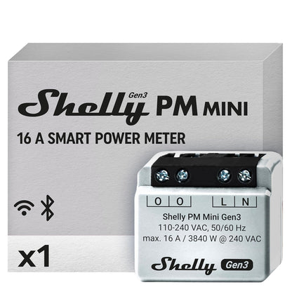 Shelly PM Mini Gen 3 WLAN Power Meter 1 Kanal 16 A 4er Pack