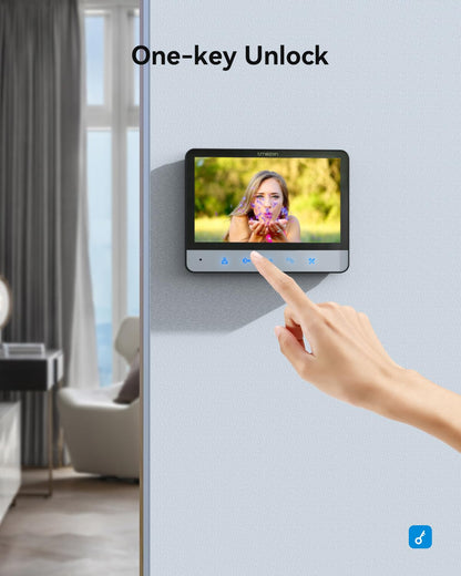 TMEZON Video Türsprechanlage 4-Draht - 2x 7 Zoll Monitor für 1 Familie