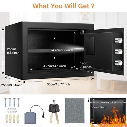 Mejasg Möbeltresor 25L feuerfest wasserdicht inkl. Geldtasche