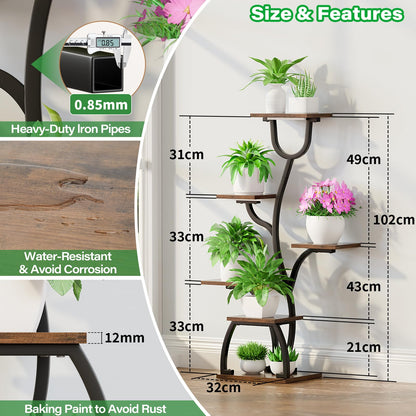 BACEKOLL Pflanzenständer mit Wachstumslicht – 6 Ebenen Schwarz 2er-Set