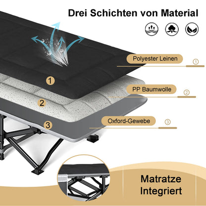 ATORPOK Campingbett Feldbett klappbar extra breit - Schwarz