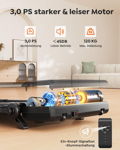 HomeTro HM5 Laufband klappbar mit Steigung, Walking Pad bis 12 km/h