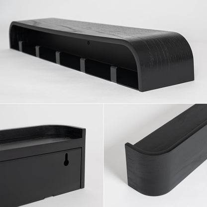 Kazai Toke moderne Wandgarderobe - Echtholzfurnier Eiche schwarz