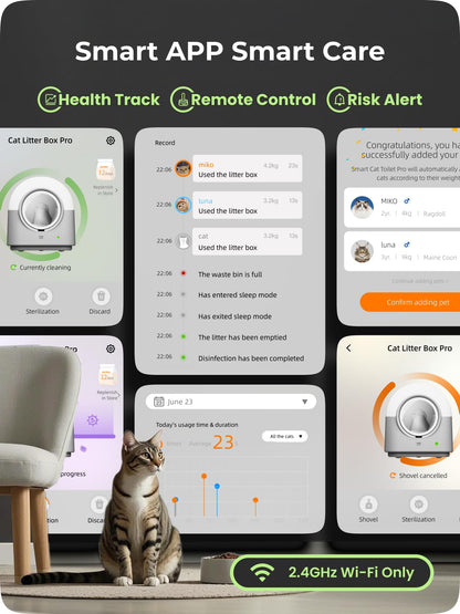 TY-PRO Selbstreinigendes Katzenklo – XXL App-Steuerung