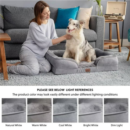 BEDSURE Orthopädisches Hundesofa für grosse Hunde – 106x80 cm, Grau
