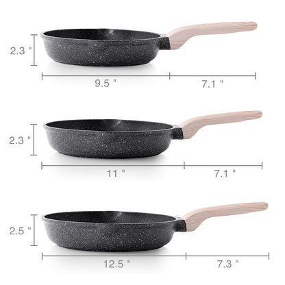Kordisen Granit Antihaft Bratpfannen-Set 3-tlg. - 24/28/32 cm Induktion