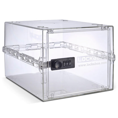 Lockabox One abschliessbare Aufbewahrungsbox mit Zahlenschloss, transparentes Gehäuse aus Polycarbonat