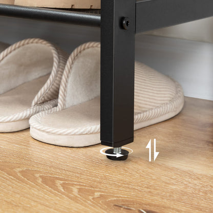 HOOBRO 8-stöckiges Schuhregal schmal EBF118XJ01 Dunkelbraun-Schwarz