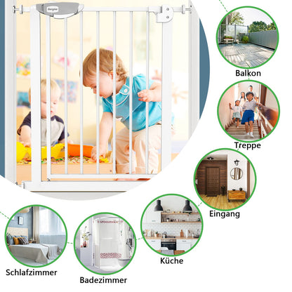 UISEBRT Türschutzgitter ohne Bohren, Auto-Close, 95-105 cm, weiss