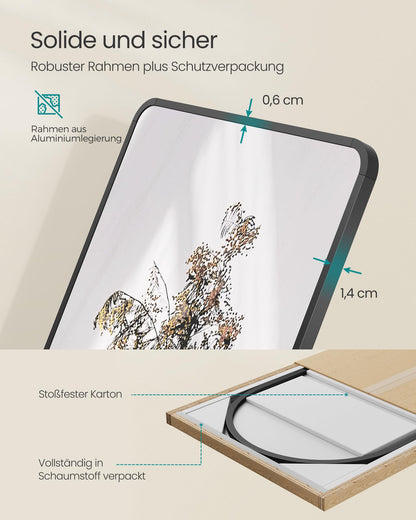 SONGMICS Ganzkörperspiegel, Standspiegel 150 x 40 cm, tintenschwarz