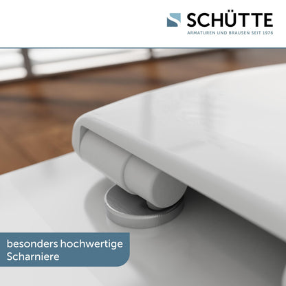 Schütte WC-Sitz Oval mit Absenkautomatik, Duroplast, weiss