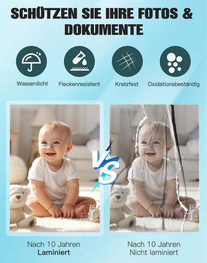 A3 Laminiergerät Heiss/Kalt Auto-Einzug – 10-in-1 Set Weiss