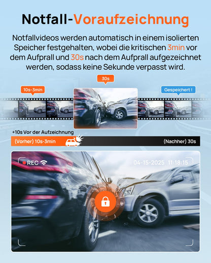 70mai A800SE Dual Dashcam 4K HDR Front- und Heckkamera Nachtsicht