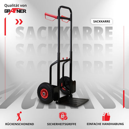Grafner Sackkarre klappbar ausziehbar – 200kg Luftbereifung