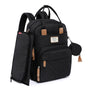 RUVALINO Wickelrucksack mit Wickelauflage und Schnullerhalter, schwarz, aus wasserfestem Stoff