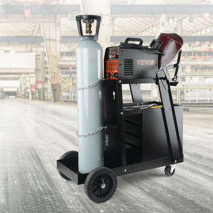 VEVOR Schweißwagen - 2 Ablagen, 4 Schubladen, 2 Gasflaschenhalter