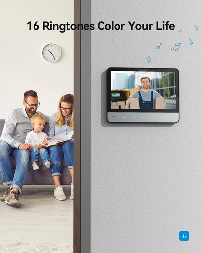 TMEZON Video Türsprechanlage 4-Draht - 2x 7 Zoll Monitor für 1 Familie