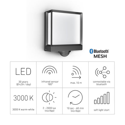 Steinel L 40 SC Connect Smarte LED Aussenwandleuchte - Anthrazit