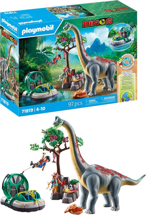PLAYMOBIL Brachiosaurus-Begegnung mit Luftkissenboot Spielset 71819
