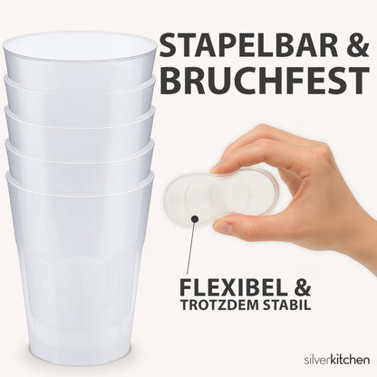 Silverkitchen Mehrweg Cocktailbecher 0,3 L mit Eichstrich, 100er-Set