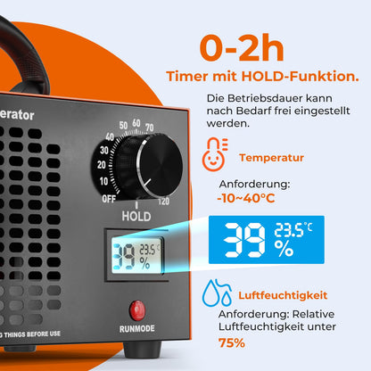 DDHTSAL Ozongenerator SS-Y01, 120000 mg/h für Räume bis 320 m²