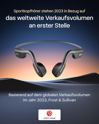 SHOKZ OpenMove Knochenleitungs-Kopfhörer Bluetooth 5.1 Grau