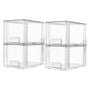 Vtopmart Aufbewahrungsschubladen 4er-Set, stapelbar und transparent, klares PET mit Griffen