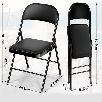 BULAGE Klappstuhl 6er Set Garten & Camping - Schwarz