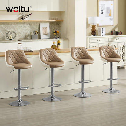 WOLTU BH30kk-2 Barhocker 2er Set – Khaki Kunstleder