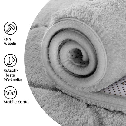 Sour Lemon Wohnzimmer Teppich Grau Waschbar Kurzflor - 160x230cm