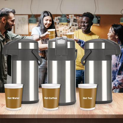 Olerd Pump-Thermoskanne Kaffeespender 4,0L - Silber Edelstahl