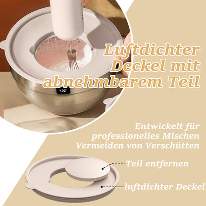 Terlulu Rührschüssel 6er Set Edelstahl mit Deckel - Khaki