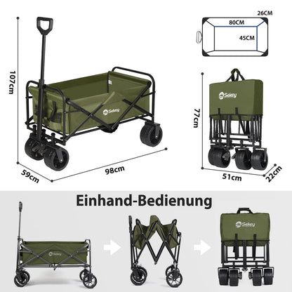 Sekey Bollerwagen Klassisch 3017 Faltbar Schwerlast - Olivgrün