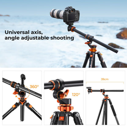 K&F Concept Kamera Stativ T254A7+BH-28L Dreibeinstativ bis 230 cm