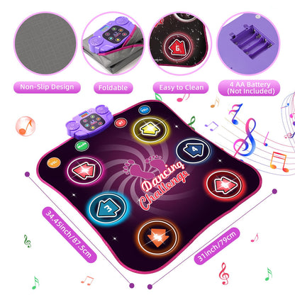 Dhapy Tanzmatte für Kinder mit Bluetooth und LED, 6 Modi, DM01