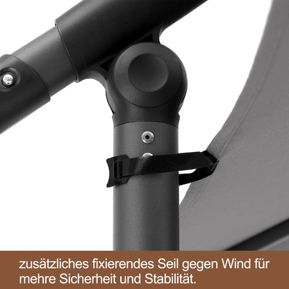 Deuline® Mallorca-Elite Ampelschirm – Ø300 cm 360° drehbar