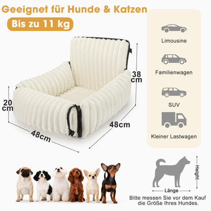 MIXJOY Hunde-Autositz für kleine und mittlere Hunde, Beige