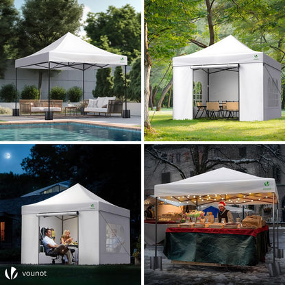 VOUNOT Pavillon 3x3m Pop Up Faltpavillon Partyzelt - Weiss