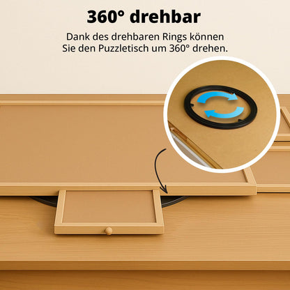 FLINQ Puzzleboard drehbar mit 6 Schubladen, Puzzletisch für 1000 Teile