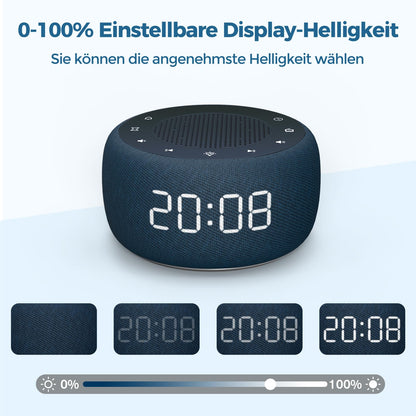 BUFFBEE Radiowecker mit Nachtlicht, UKW-Radio und Dimmer, Marineblau