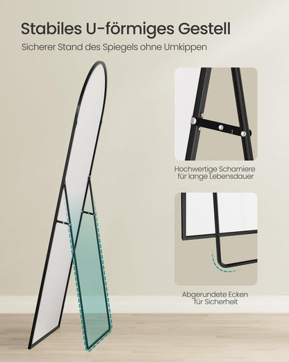 SONGMICS Ganzkörperspiegel 165 x 60 cm, Standspiegel, tintenschwarz