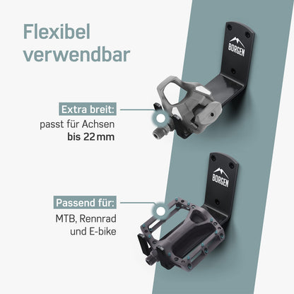 Borgen Fahrrad-Wandhalterung Pedalhalterung, belastbar bis 32 kg