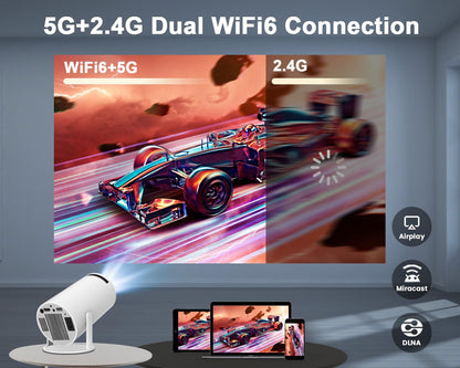 Smart Mini Beamer 4K Android 11 Full HD WiFi 6 - Weiss