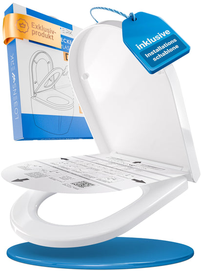 LOBENSWERK WC-Sitz D-Form LANG mit Absenkautomatik