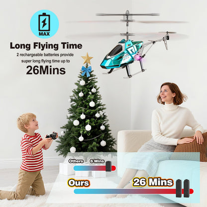 XIKOTEC RC Helikopter ferngesteuert mit LED und 2 Akkus, blau